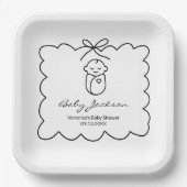 Assiettes En Carton Baby shower moderne pour bébé et garçon neutre (Recto)