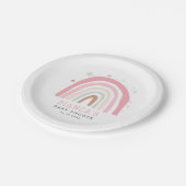 Assiettes En Carton Baby shower moderne Rainbow Pastel (Angle)