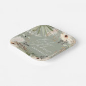Assiettes En Carton Baby shower moderne rustique pampas herbe feuillag (Angulaire)