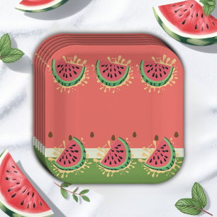 Assiettes En Carton Baby shower moderne Watermelon