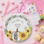 Assiettes En Carton Baby shower moderne Zebra White Citrouille Sunflow (Fête)
