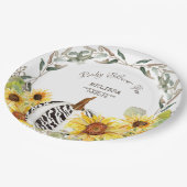 Assiettes En Carton Baby shower moderne Zebra White Citrouille Sunflow (Angle)