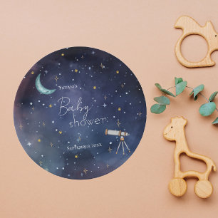 Assiettes En Carton Baby shower Moody Celestial Sky Moon & Stars