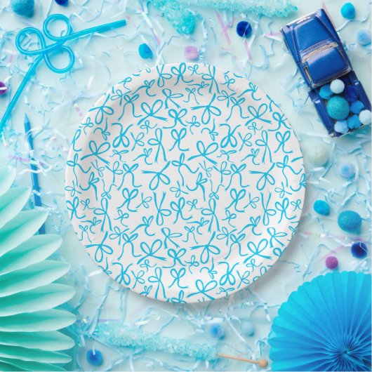 Assiettes En Carton Baby shower Motif de Vaches bleues mignonnes en gr (Fête)