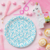 Assiettes En Carton Baby shower Motif de Vaches bleues mignonnes en gr (Fête)