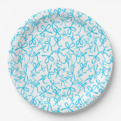 Assiettes En Carton Baby shower Motif de Vaches bleues mignonnes en gr (Devant)