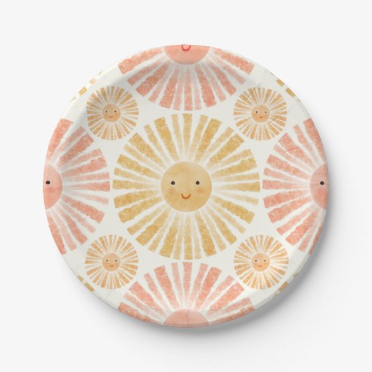 Assiettes En Carton Baby shower Motif Little Sunshine (Devant)