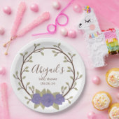 Assiettes En Carton Baby shower mou de germe de fleurs (Fête)