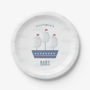 Assiettes En Carton Baby shower Nautical Baby Boy