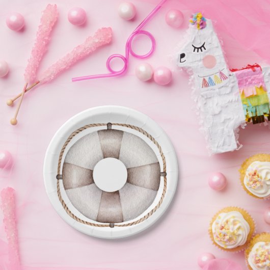 Assiettes En Carton Baby shower nautique (Fête)