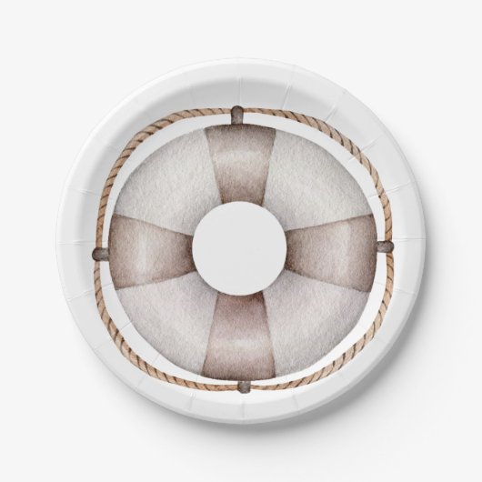 Assiettes En Carton Baby shower nautique (Devant)