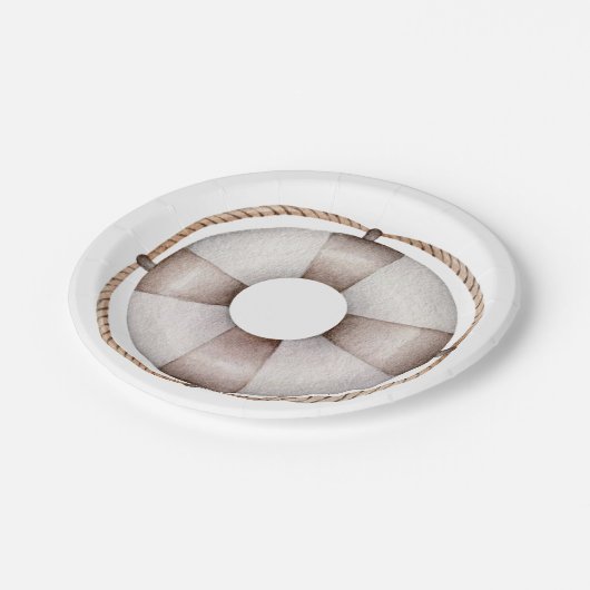 Assiettes En Carton Baby shower nautique (Angle)