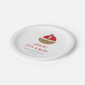Assiettes En Carton Baby shower Nautique moderne mignonne (Angle)