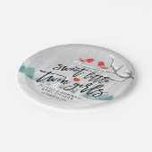 Assiettes En Carton Baby shower neige hivernal Douce Petites filles ju (Angle)