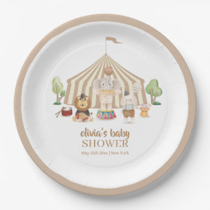 Assiettes En Carton Baby shower Neutral Boho Magique Safari Cirque