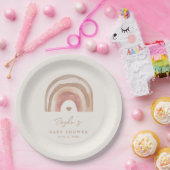 Assiettes En Carton Baby shower neutre arc-en-ciel Boho (Fête)
