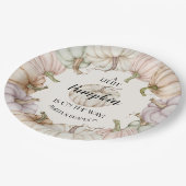 Assiettes En Carton Baby shower Neutre Citrouille Pastel (Angle)