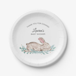Assiettes En Carton Baby shower neutre de genre de lapin de sommeil