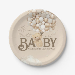 Assiettes En Carton Baby shower neutre de l'ours
