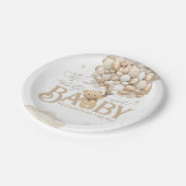 Assiettes En Carton Baby shower neutre de l'ours (Angle)