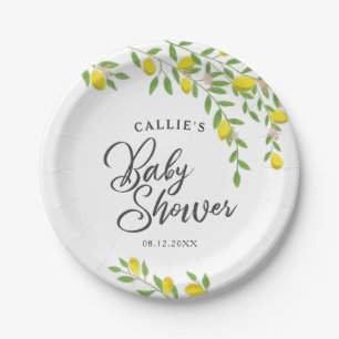 Assiettes En Carton Baby shower neutre entre les sexes chez les citron