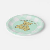 Assiettes En Carton Baby shower Neutre Genre Ours Mint Vert (Angle)