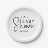 Assiettes En Carton Baby shower Neutre Moderne Simple (Devant)