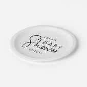 Assiettes En Carton Baby shower Neutre Moderne Simple (Angle)