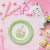 Assiettes En Carton Baby shower neutre parapluie vert (Fête)