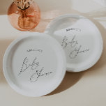 Assiettes En Carton Baby shower neutre Whimsical<br><div class="desc">Présentez nos assiettes en papier baby shower fantaisie et neutre pour chaque saison, que ce soit l'automne, l'hiver, le printemps ou l'été! Cette assiette a une ambiance boho-chic avec une calligraphie moderne et élégante et un design minimaliste noir et blanc. C'est joli et unique, avec une touche de chic vintage...</div>