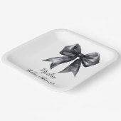 Assiettes En Carton Baby shower noir Coquette Bow (Angulaire)