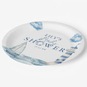 Assiettes En Carton Baby shower océanique marin mignon (Angle)