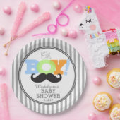 Assiettes En Carton Baby shower Oh Boy Mustache (Fête)