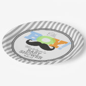 Assiettes En Carton Baby shower Oh Boy Mustache (Angle)