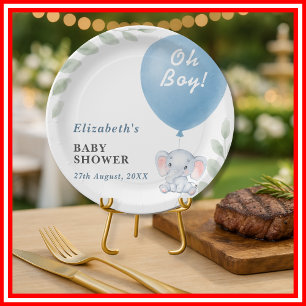Assiettes En Carton Baby Shower Oh Garçon   Moderne