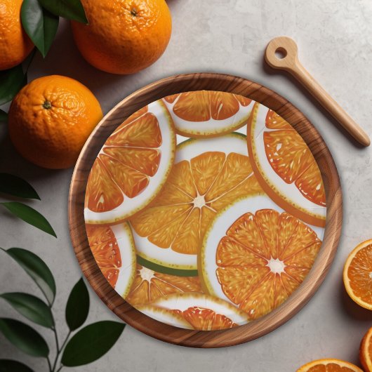 Assiettes En Carton Baby shower orange Citrus élégant et moderne