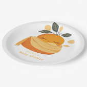 Assiettes En Carton baby shower orange cuite (Angle)