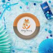 Assiettes En Carton Baby shower Orange Fox Burlap (Fête)