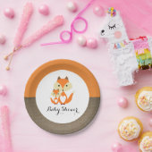 Assiettes En Carton Baby shower Orange Fox Burlap (Fête)