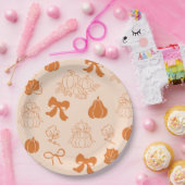 Assiettes En Carton Baby shower orange petit Citrouille (Fête)