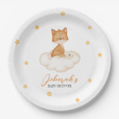 Assiettes En Carton Baby shower Orange Whimsical Fox (Devant)