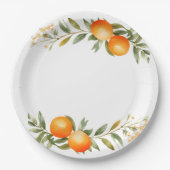 Assiettes En Carton Baby shower Oranges Little Cutie (Devant)