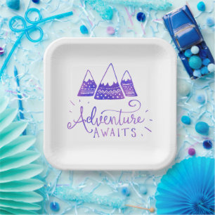 Assiettes En Carton Baby shower orienté d'aventure rustique