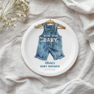 Assiettes En Carton Baby shower Ouest Blue Jean Boy