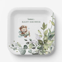 Baby Shower Ours en Avion Vintage