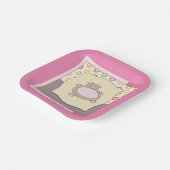 Assiettes En Carton Baby shower ours en peluche avec cercles rétro (Angulaire)