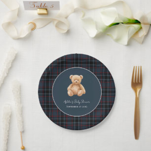 Assiettes En Carton Baby Shower Ours en Peluche Préparé Classique