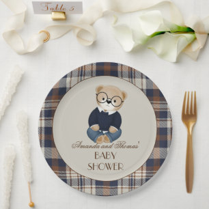 Assiettes En Carton Baby Shower Ours en Vintage 