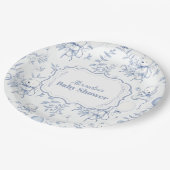 Assiettes En Carton Baby shower Ours Toile De Jouy (Angle)