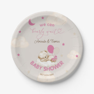 Assiettes En Carton Baby shower ourson rose prépa